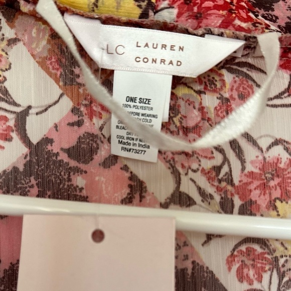 LC Lauren Conrad Bohemian Boho Ruana kimono duster cover up tiered white lotus‎ - Picture 4 of 7